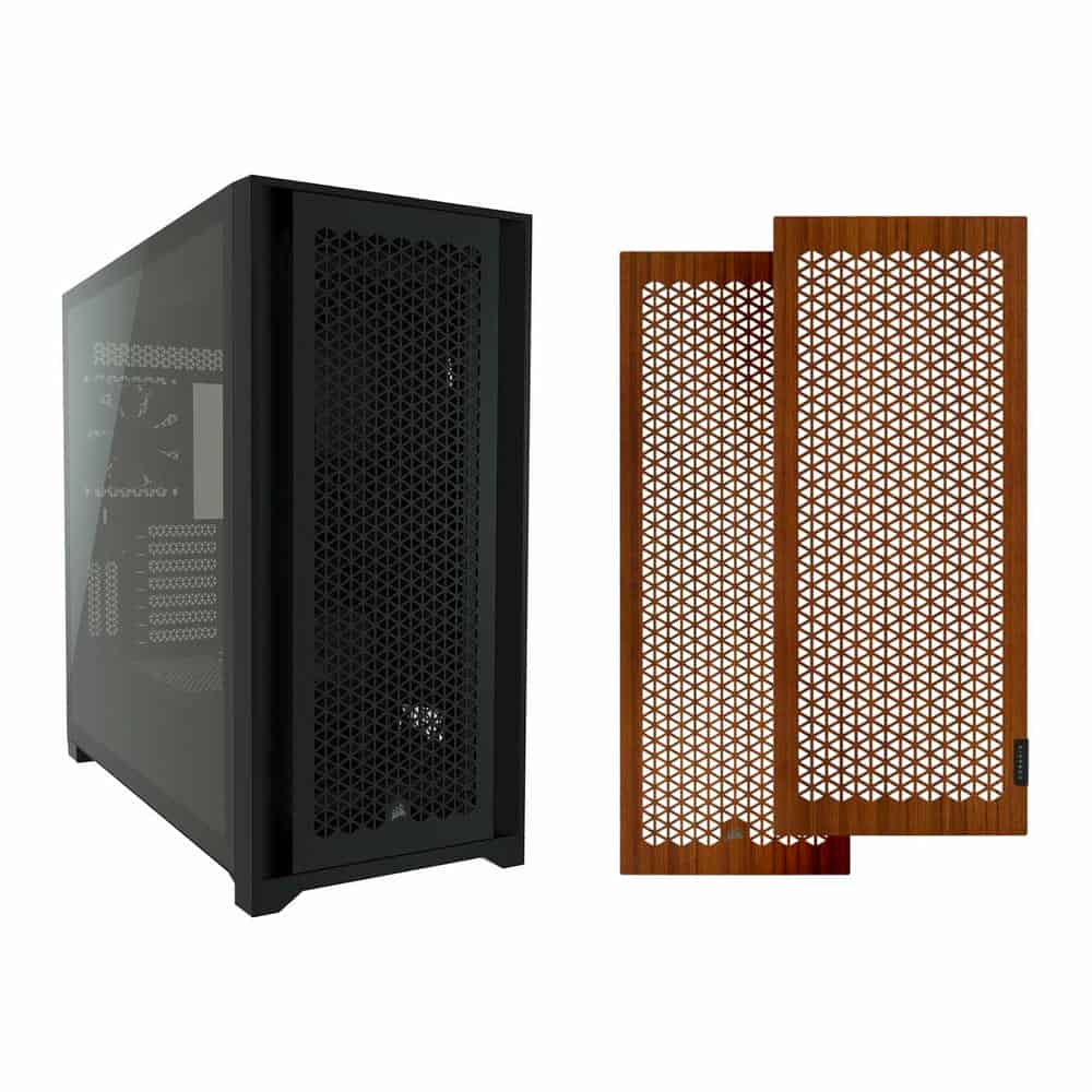 Corsair 5000D Airflow Chassis + Corsair 5000 Series Wooden PC Case Panel (Teak) Bundle